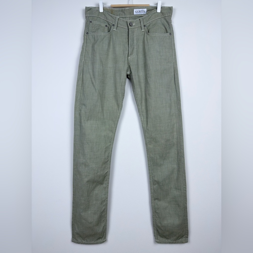 Gustin 546 selvedge moss jacquard slim pants